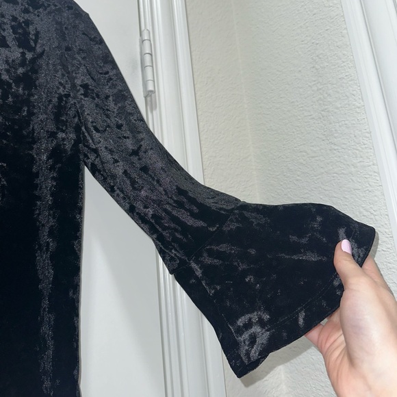 Black Velvet Top with mesh bottom - Picture 6 of 7